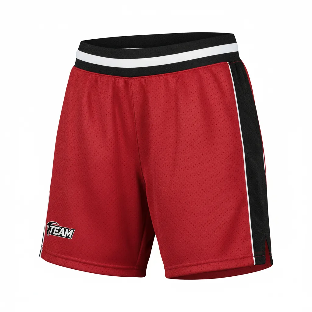 Custom Softball Training Shorts - Custom Design - Cardinalblackwhite - Front View - HAMCO Sports Inc.