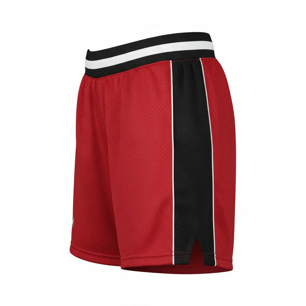 Custom Softball Training Shorts - Custom Design - Cardinalblackwhite - Side View - HAMCO Sports Inc.
