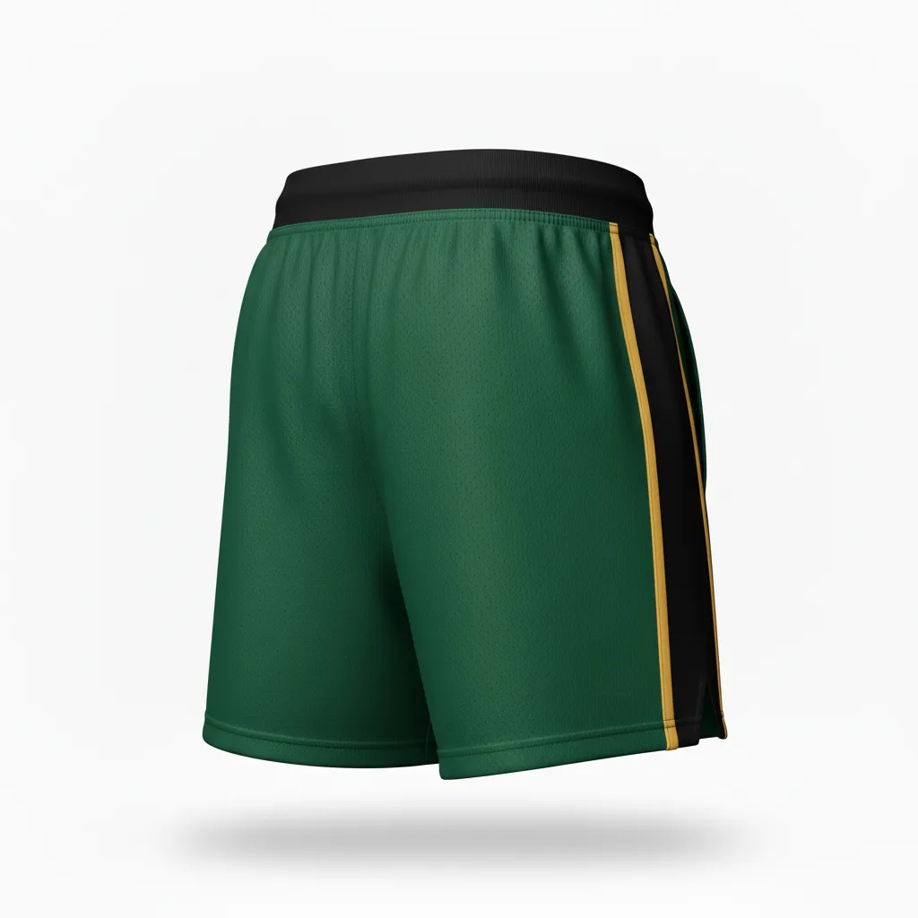 Custom Softball Training Shorts - Custom Design - Forestblackgold - Back View - HAMCO Sports Inc.