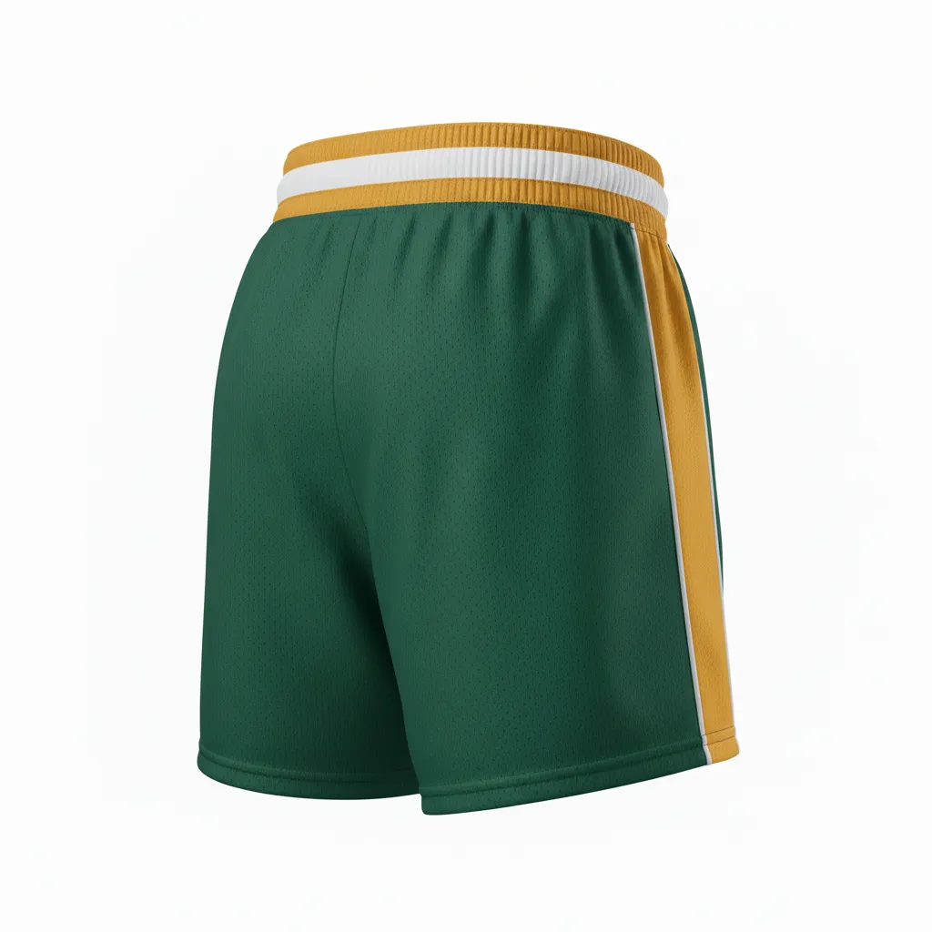 Custom Softball Training Shorts - Custom Design - Forestgoldwhite - Back View - HAMCO Sports Inc.