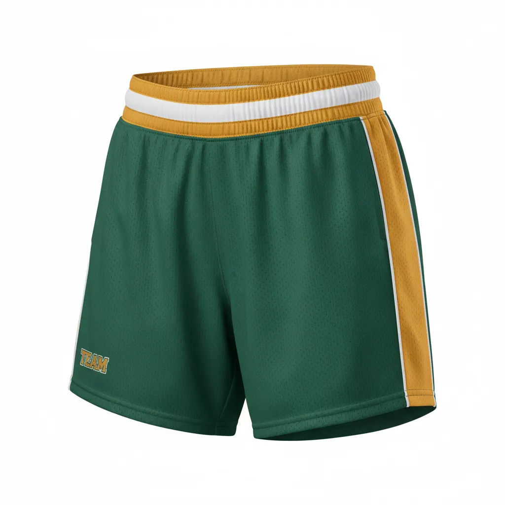 Custom Softball Training Shorts - Custom Design - Forestgoldwhite - Front View - HAMCO Sports Inc.