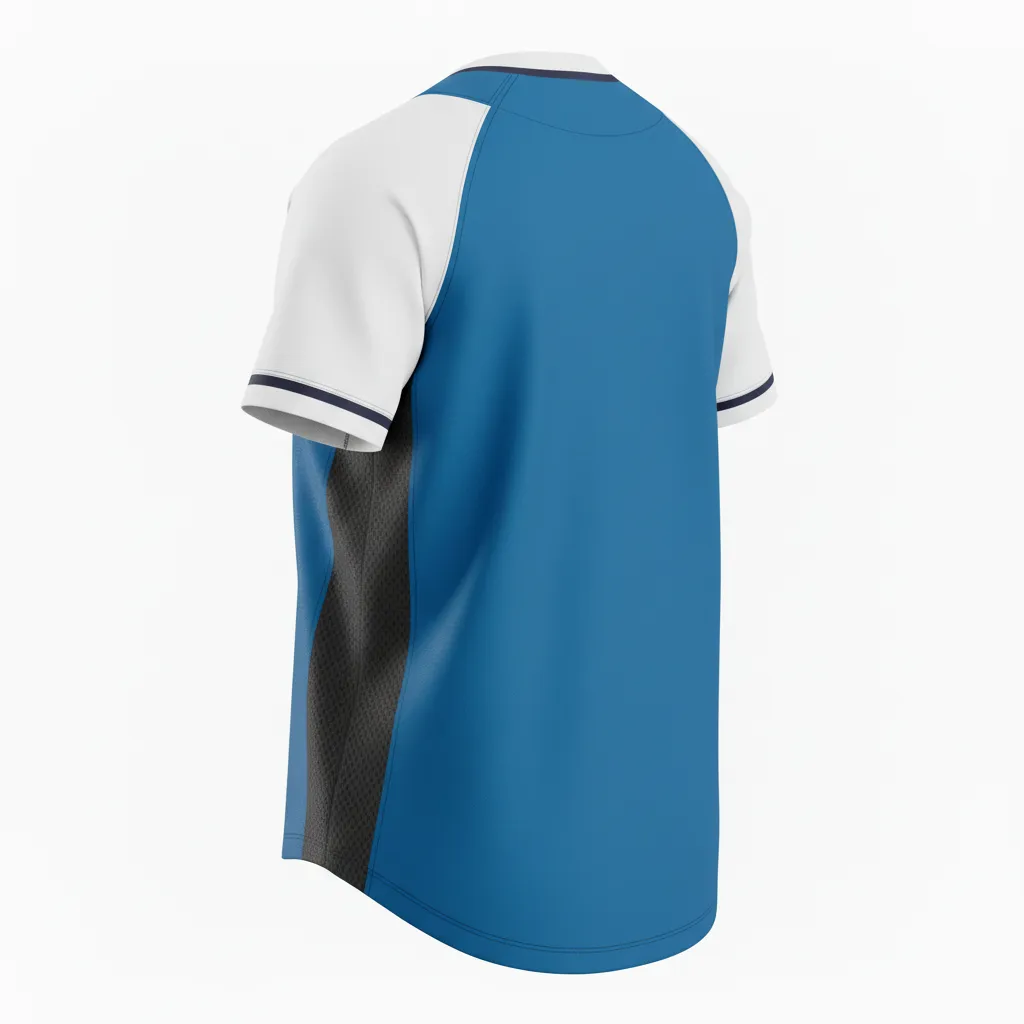 Custom Softball V Neck Softball Jersey - Custom Design - Columbiablackwhite - Back View - HAMCO Sports Inc.