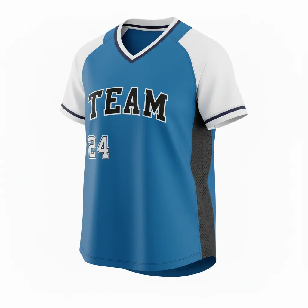 Custom Softball V Neck Softball Jersey - Custom Design - Columbiablackwhite - Front View - HAMCO Sports Inc.