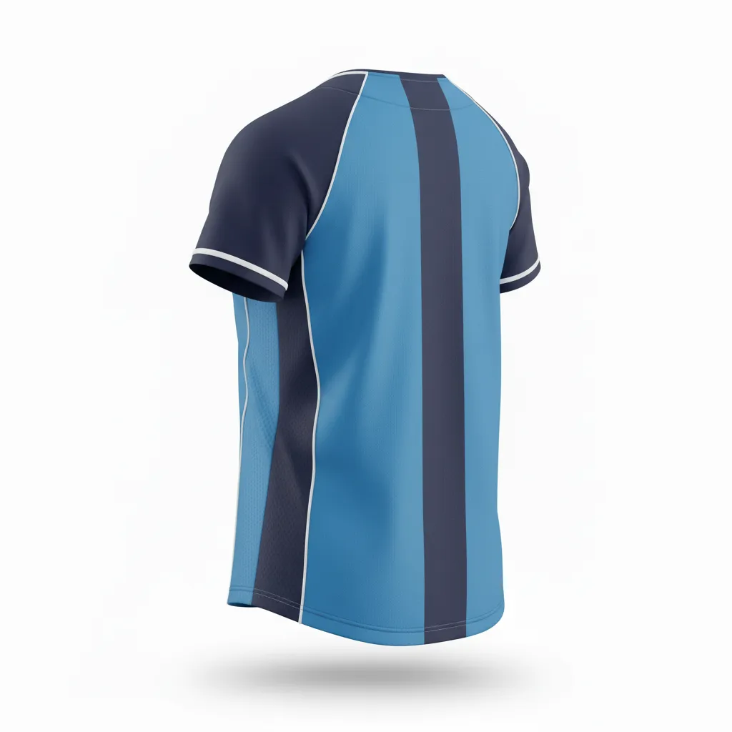 Custom Softball V Neck Softball Jersey - Custom Design - Columbianavywhite - Back View - HAMCO Sports Inc.