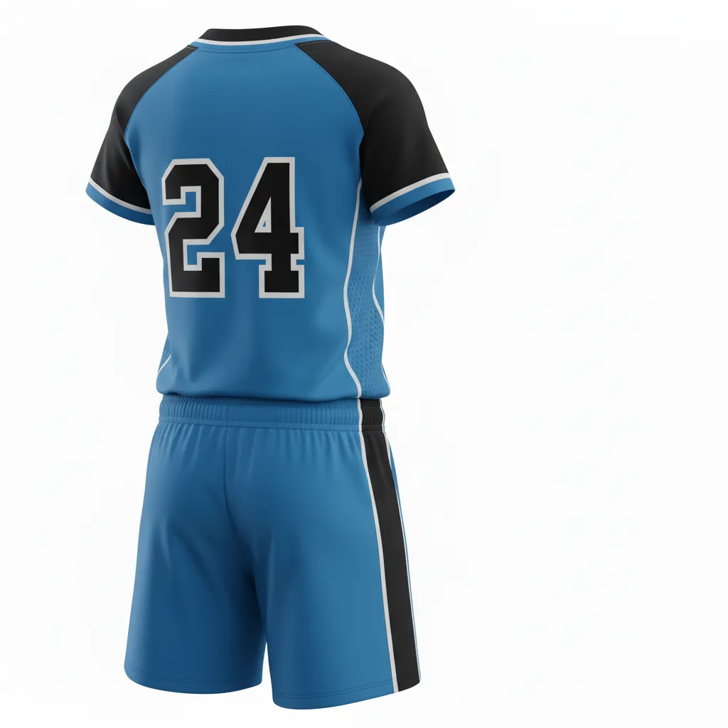 Custom Softball V Neck Softball Uniform - Custom Design - Columbiablackwhite - Back View - HAMCO Sports Inc.