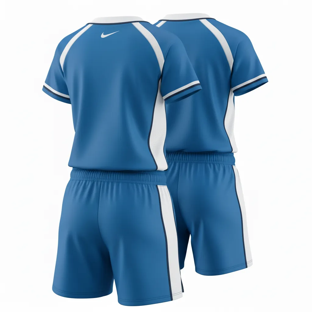 Custom Softball V Neck Softball Uniform - Custom Design - Columbiawhitenavy - Back View - HAMCO Sports Inc.