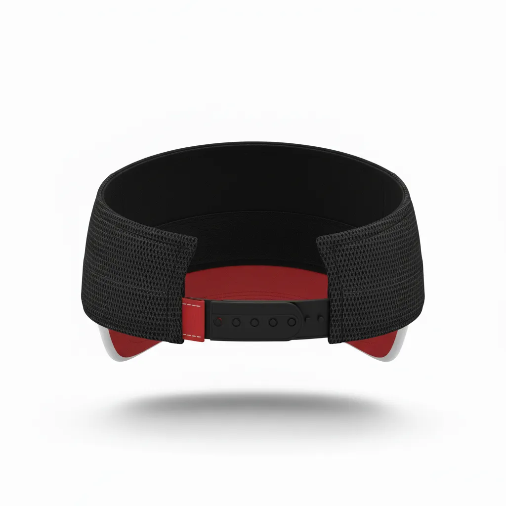 Custom Softball Visor - Custom Design - Blackredwhite - Back View - HAMCO Sports Inc.