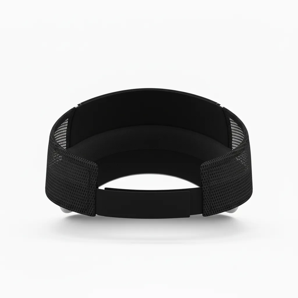 Custom Softball Visor - Custom Design - Blacksilverwhite - Back View - HAMCO Sports Inc.