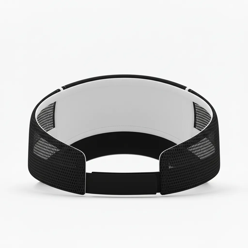 Custom Softball Visor - Custom Design - Blackwhitegrey - Back View - HAMCO Sports Inc.