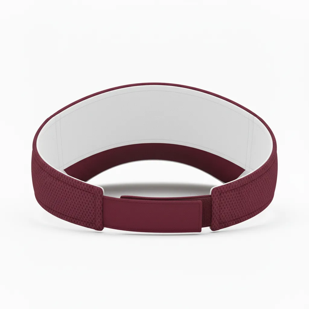 Custom Softball Visor - Custom Design - Burgundygoldwhite - Back View - HAMCO Sports Inc.