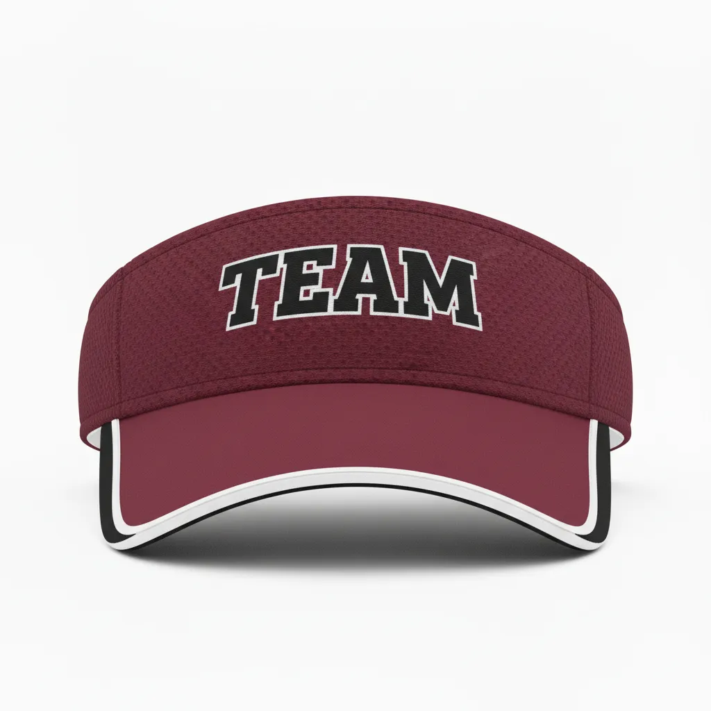 Custom Softball Visor - Custom Design - Cardinalblackwhite - Front View - HAMCO Sports Inc.