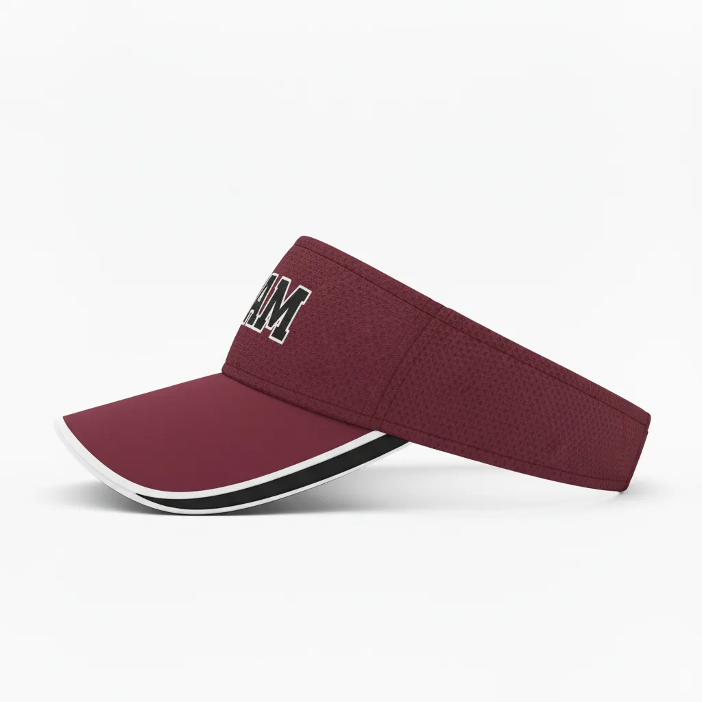 Custom Softball Visor - Custom Design - Cardinalblackwhite - Side View - HAMCO Sports Inc.