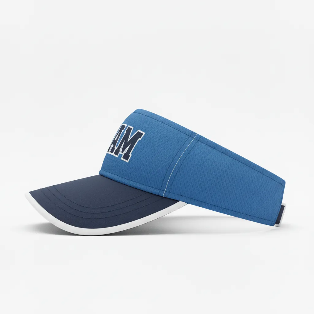 Custom Softball Visor - Custom Design - Columbianavywhite - Side View - HAMCO Sports Inc.