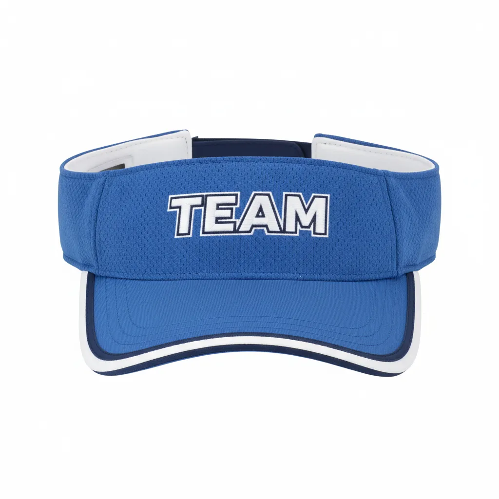 Custom Softball Visor - Custom Design - Columbiawhitenavy - Front View - HAMCO Sports Inc.