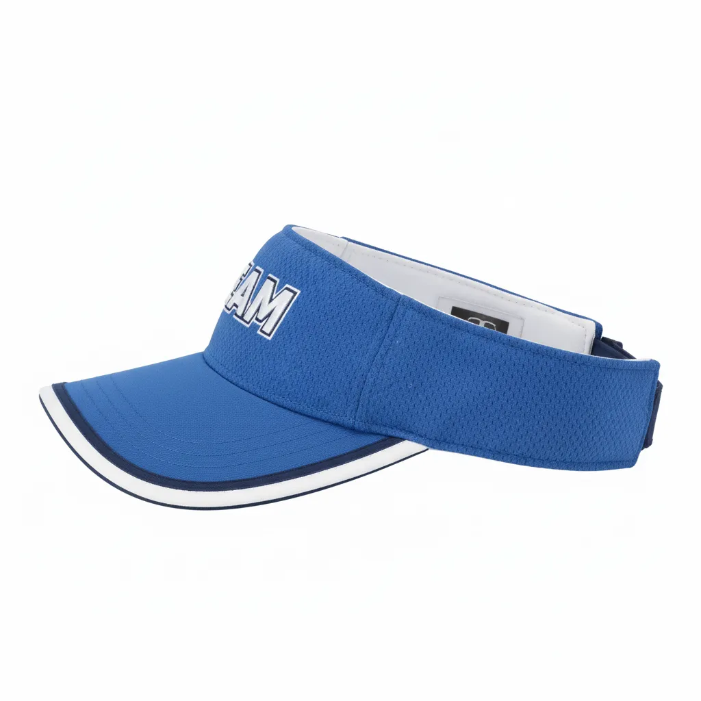 Custom Softball Visor - Custom Design - Columbiawhitenavy - Side View - HAMCO Sports Inc.