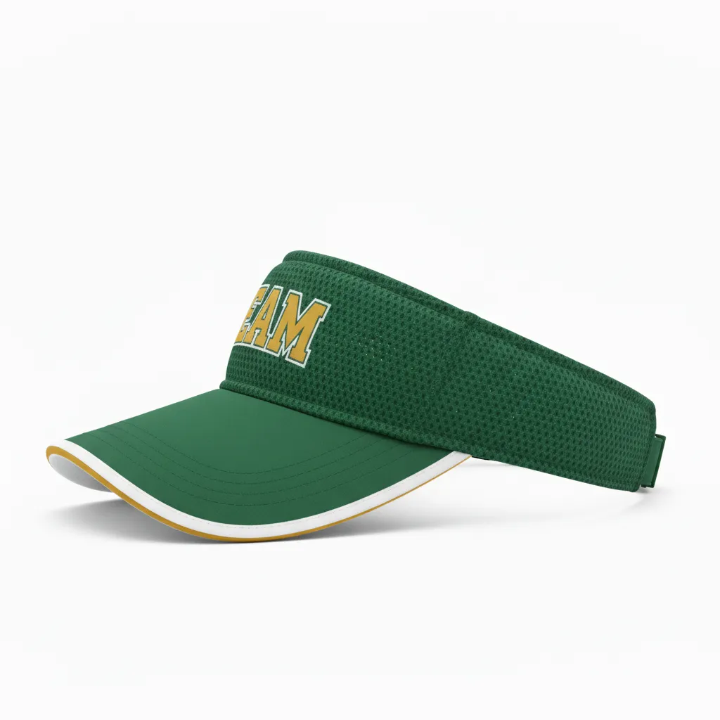 Custom Softball Visor - Custom Design - Forestgoldwhite - Side View - HAMCO Sports Inc.