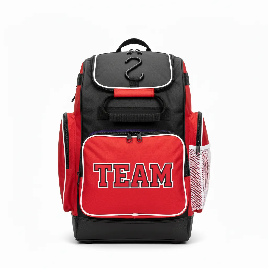 Custom Softball Wheeled Bag - Custom Design - Blackredwhite - Front View - HAMCO Sports Inc.