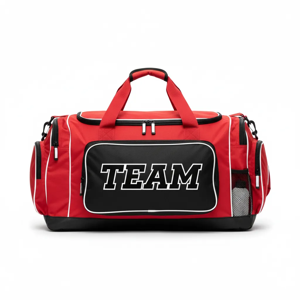 Custom Softball Wheeled Bag - Custom Design - Cardinalblackwhite - Front View - HAMCO Sports Inc.