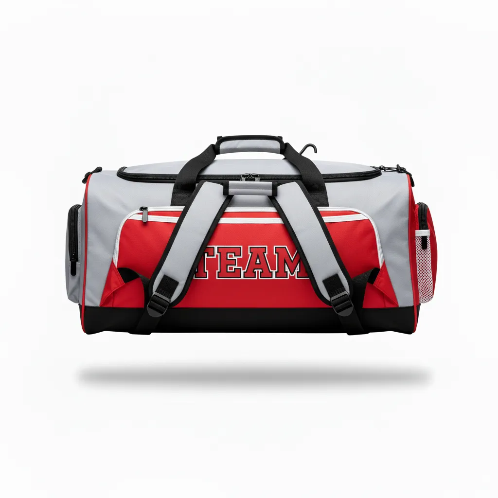 Custom Softball Wheeled Bag - Custom Design - Charcoalredwhite - Front View - HAMCO Sports Inc.