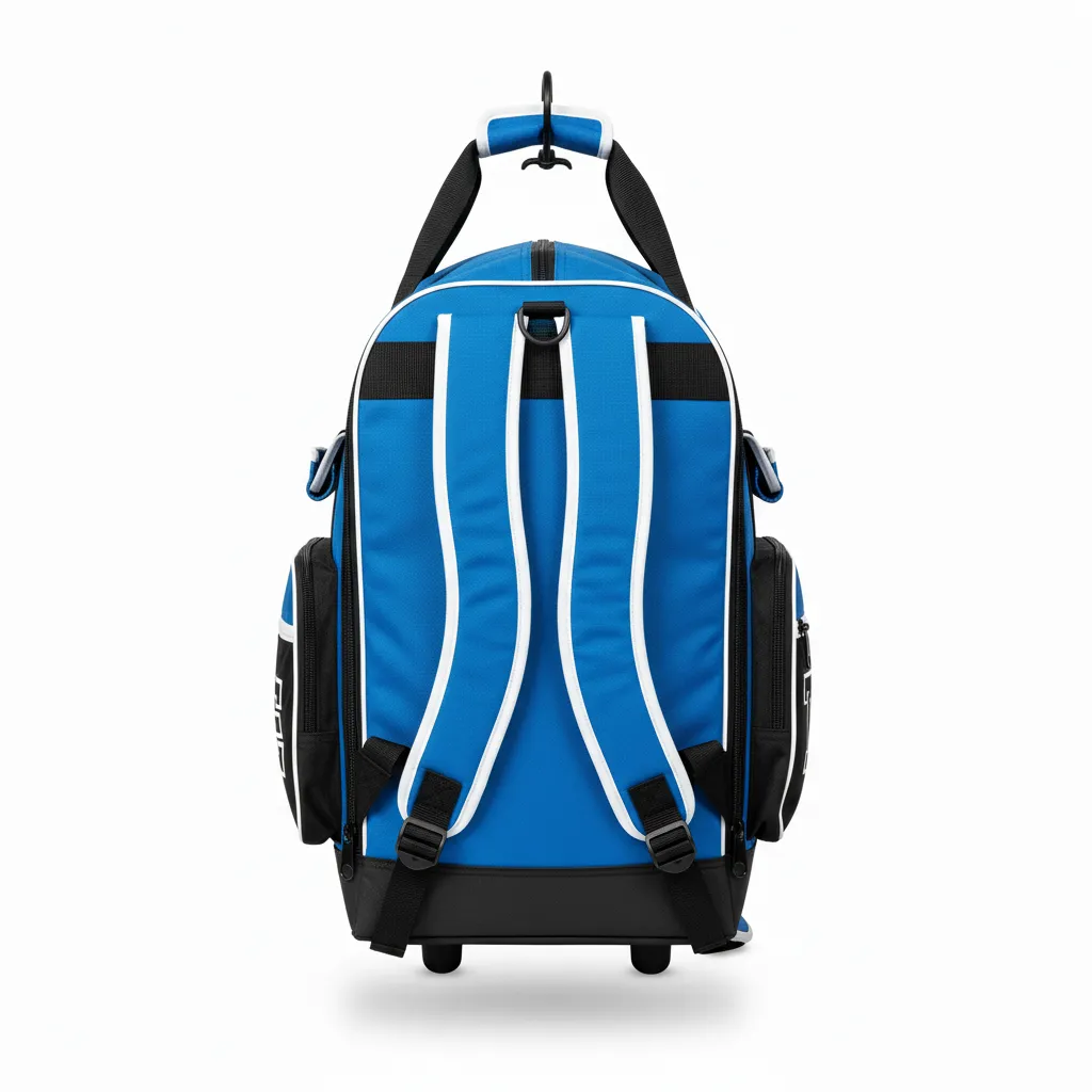 Custom Softball Wheeled Bag - Custom Design - Columbiablackwhite - Back View - HAMCO Sports Inc.