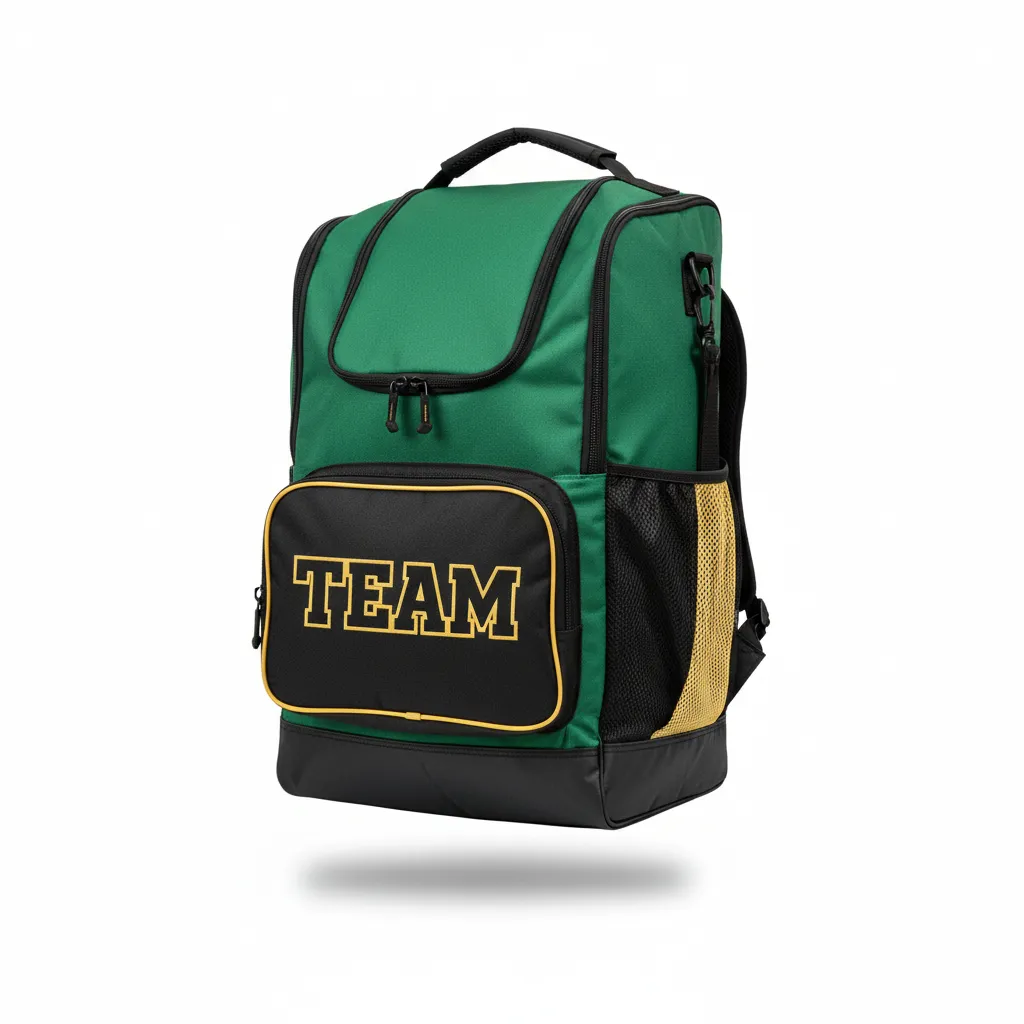 Custom Softball Wheeled Bag - Custom Design - Forestblackgold - Front View - HAMCO Sports Inc.