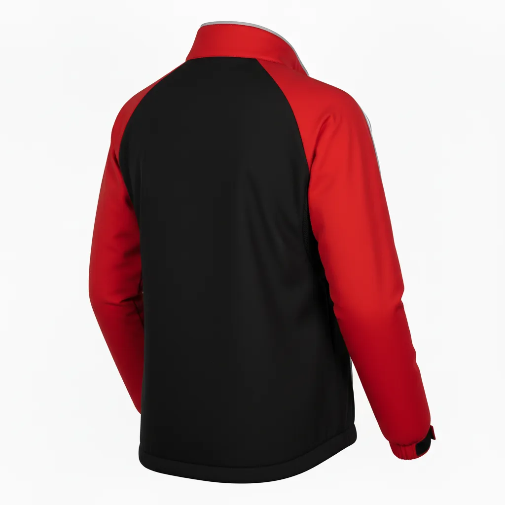 Custom Softball Windbreaker Jacket - Custom Design - Blackwhitegrey - Back View - HAMCO Sports Inc.