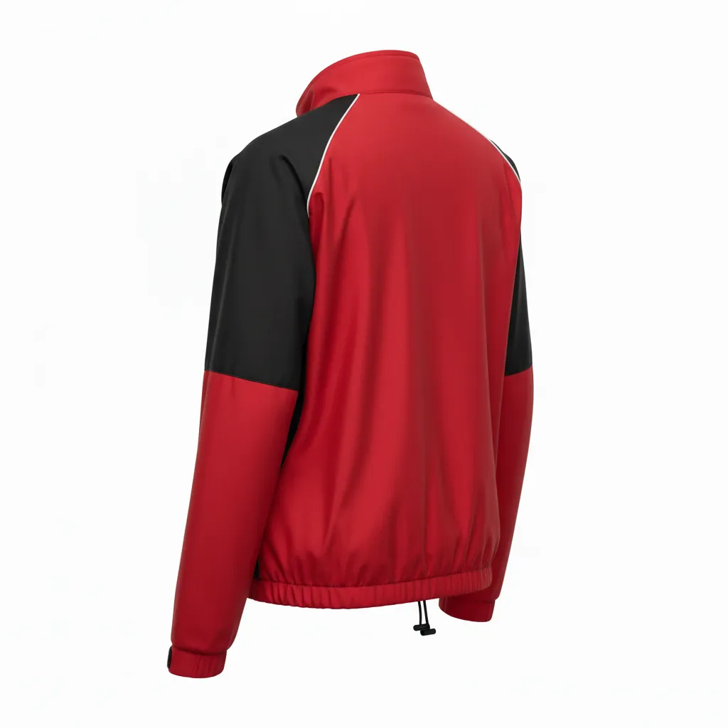 Custom Softball Windbreaker Jacket - Custom Design - Cardinalblackwhite - Back View - HAMCO Sports Inc.