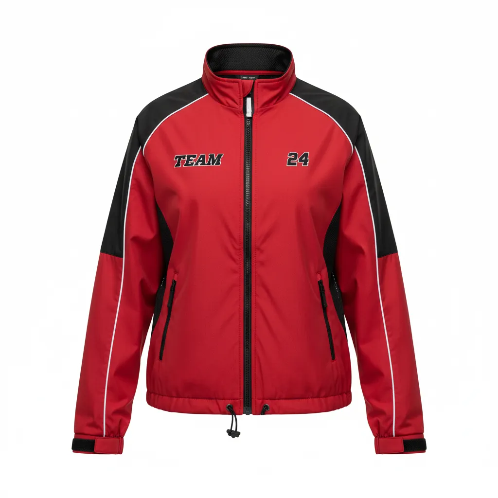 Custom Softball Windbreaker Jacket - Custom Design - Cardinalblackwhite - Front View - HAMCO Sports Inc.