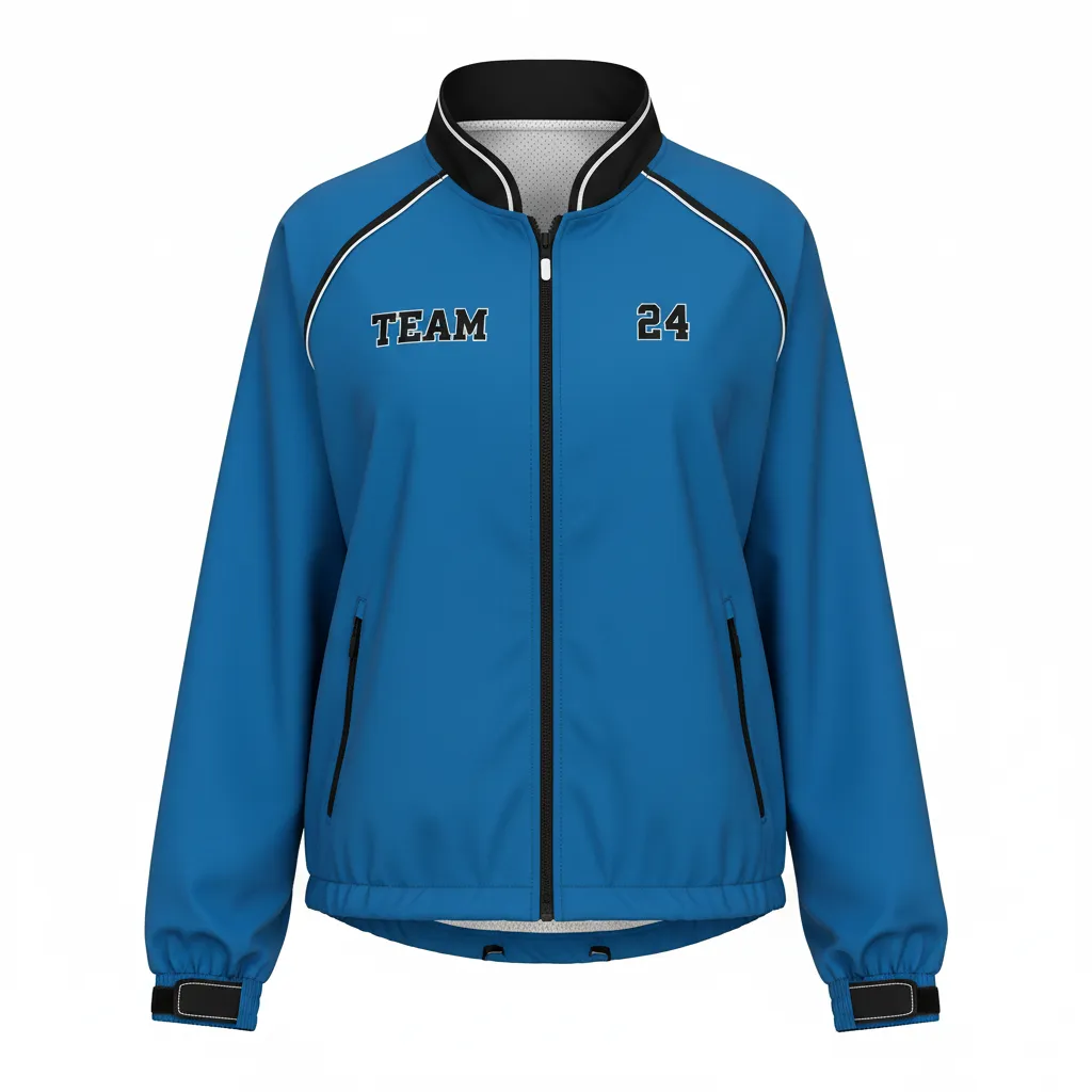 Custom Softball Windbreaker Jacket - Custom Design - Columbiablackwhite - Front View - HAMCO Sports Inc.