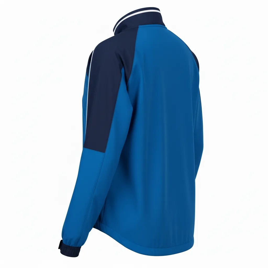 Custom Softball Windbreaker Jacket - Custom Design - Columbianavywhite - Back View - HAMCO Sports Inc.