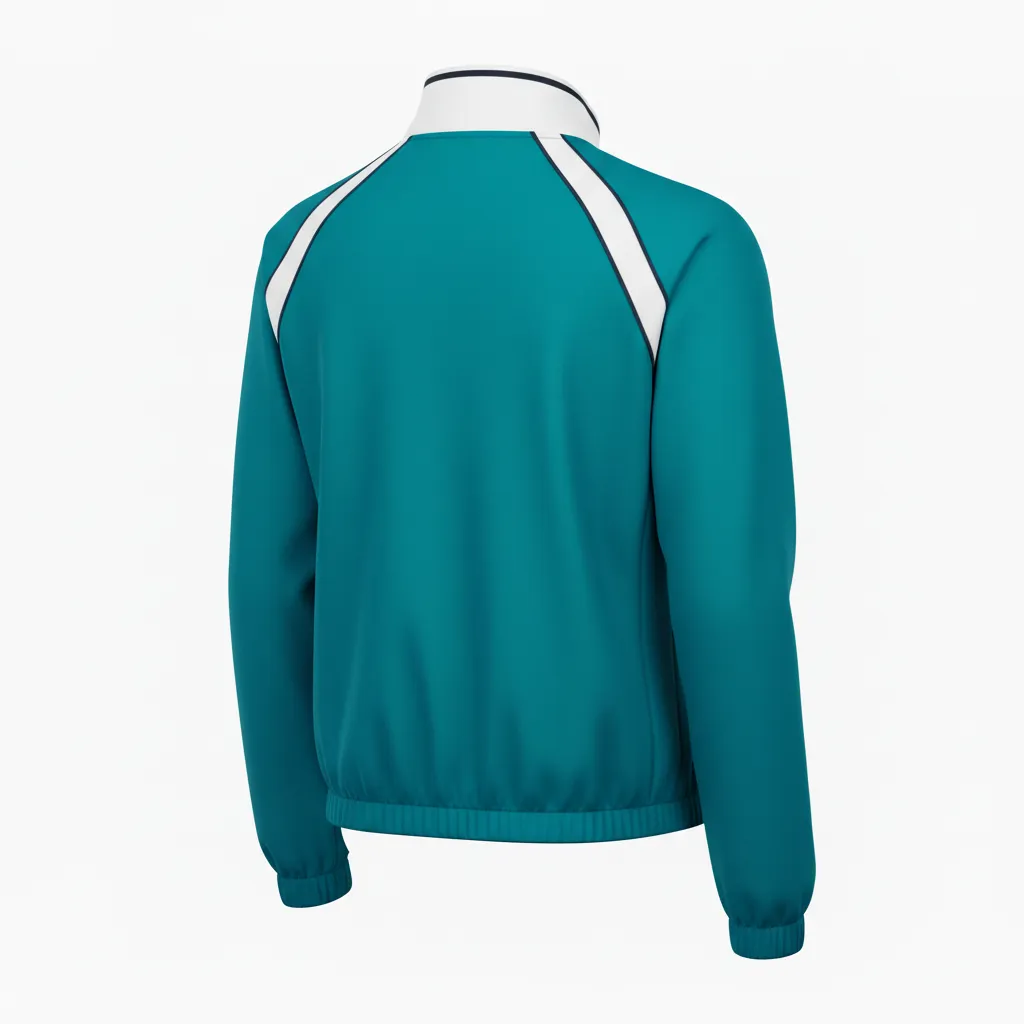 Custom Softball Windbreaker Jacket - Custom Design - Columbiawhitenavy - Back View - HAMCO Sports Inc.