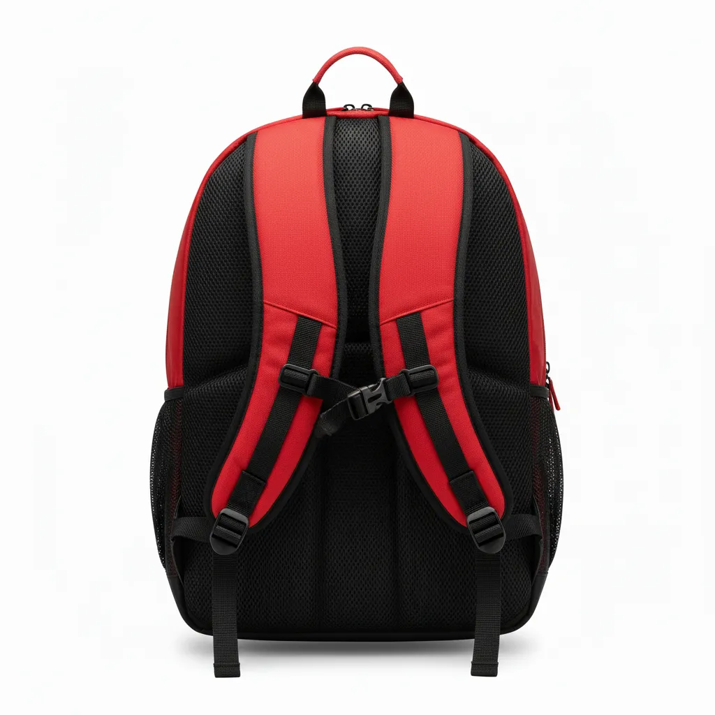 Custom Volleyball Backpack - Red, Grey - Team Backpack Athletic Camo Pattern - Back View - HAMCO Sports Inc.