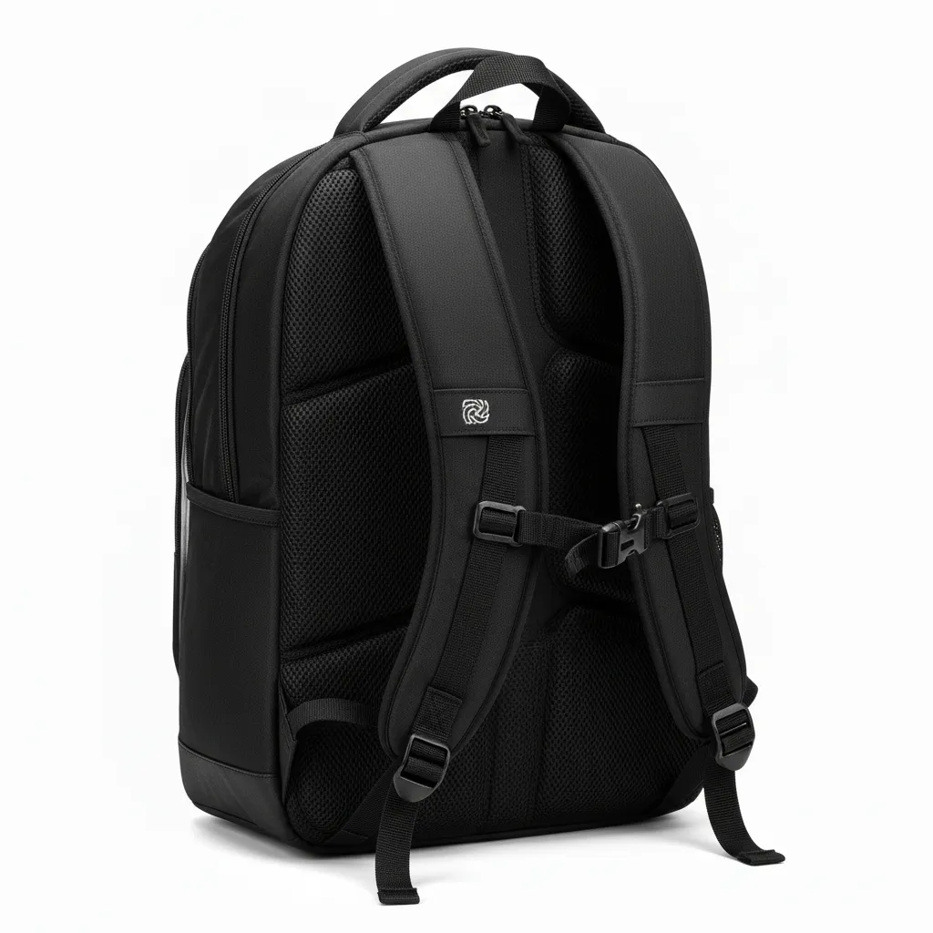 Custom Volleyball Backpack - Black, Silver - Team Backpack Metallic Fade - Back View - HAMCO Sports Inc.