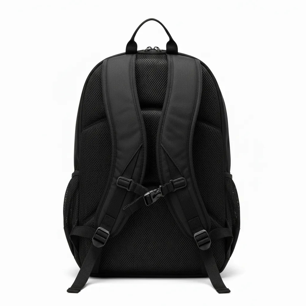 Custom Volleyball Backpack - Black, Gold - Team Backpack Vegas Flame Design - Back View - HAMCO Sports Inc.