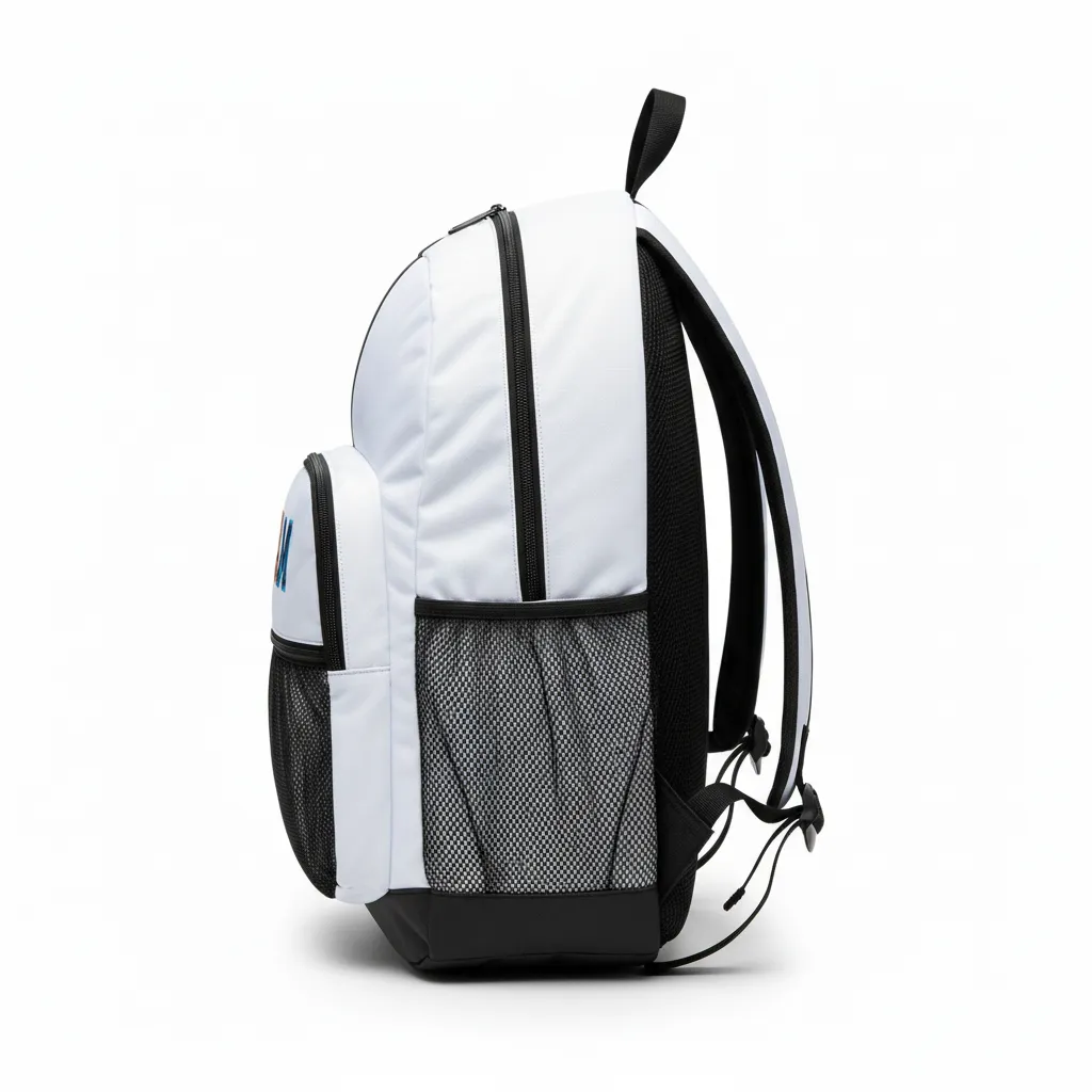 Custom Volleyball Backpack - Black, White - Team Backpack Half And Half - Side View - HAMCO Sports Inc.