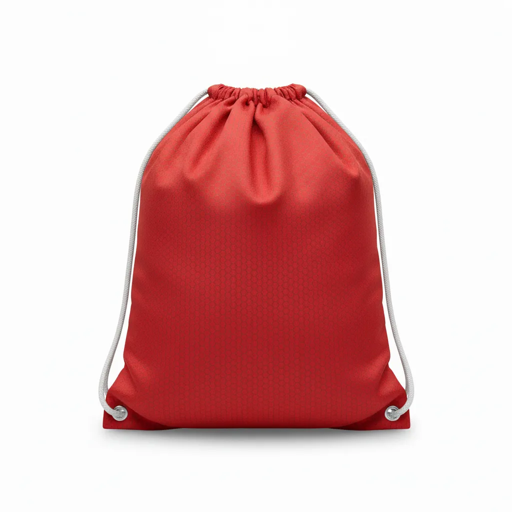 Custom Volleyball Cinch Bag - Red, Grey - Cinch Bag Athletic Tech Pattern - Back View - HAMCO Sports Inc.
