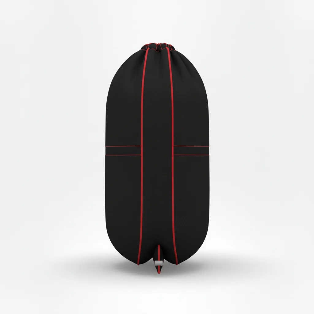 Custom Volleyball Cinch Bag - Black, Red - Cinch Bag Athletic Edge Design - Back View - HAMCO Sports Inc.