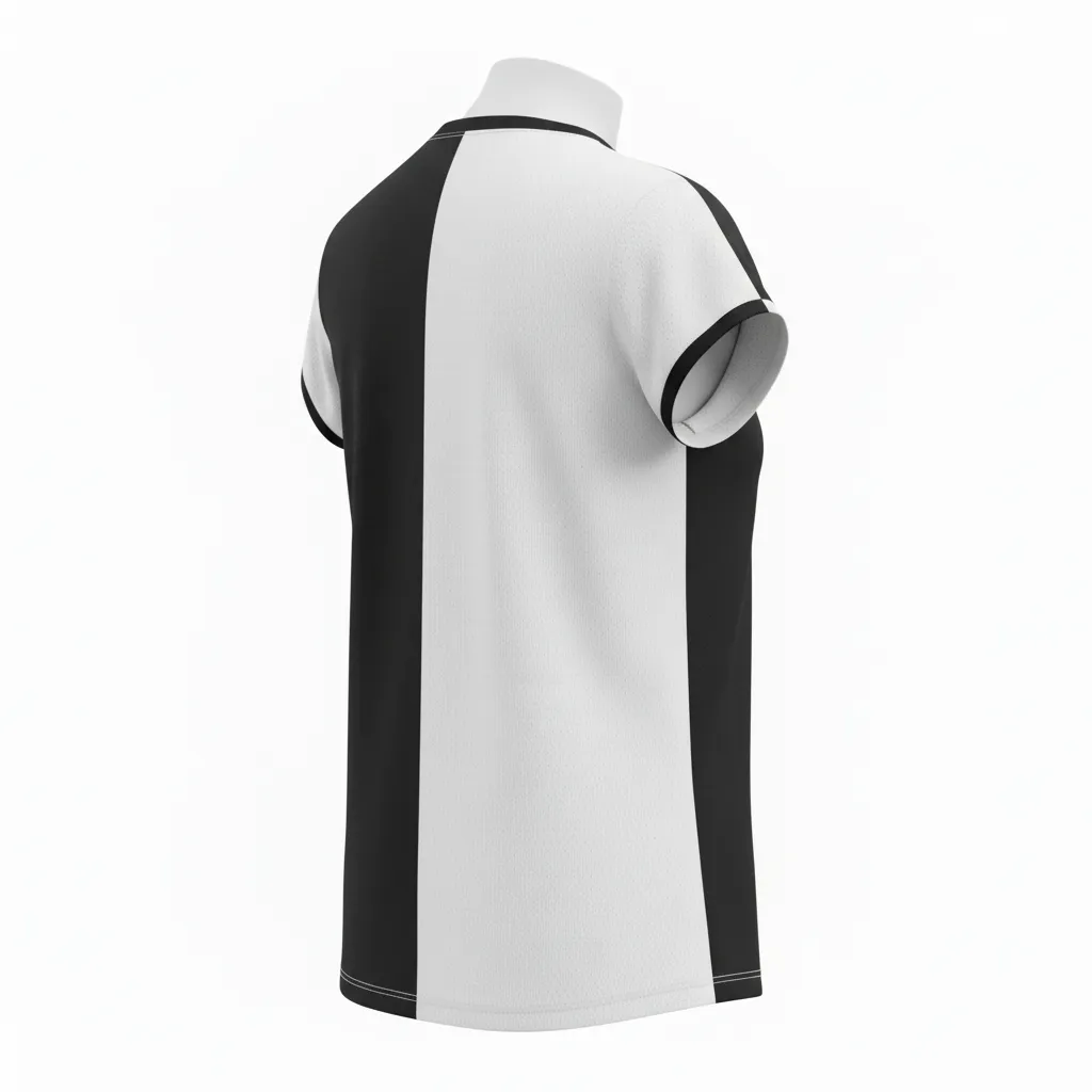 Custom Volleyball Crewneck Cap Sleeve Jersey - Black, White - Crewneck Cap Sleeve Jersey Half And Half - Back View - HAMCO Sports Inc.