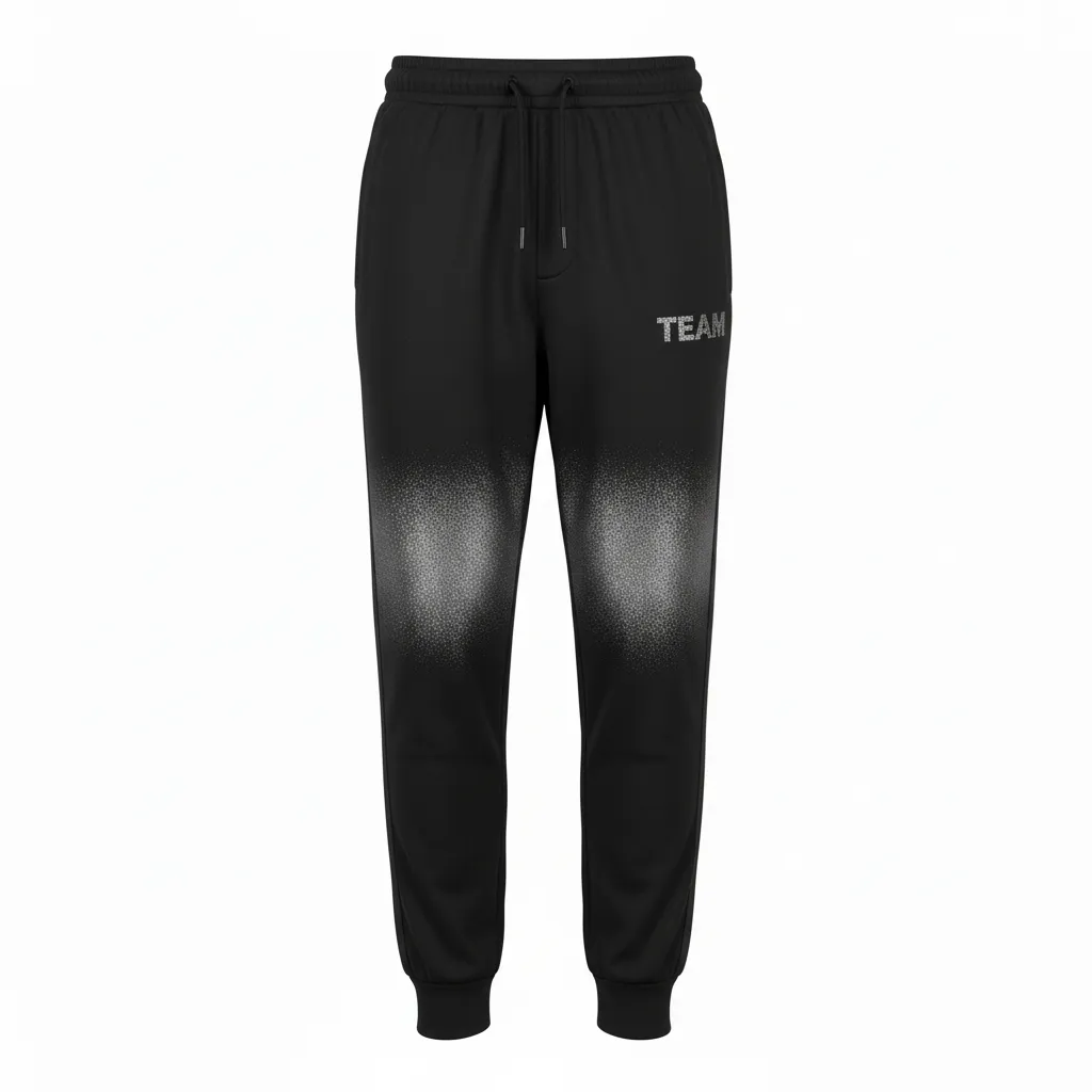 Custom Volleyball Jogger Pant - Black, Silver - Joggers Metallic Fade - Front View - HAMCO Sports Inc.