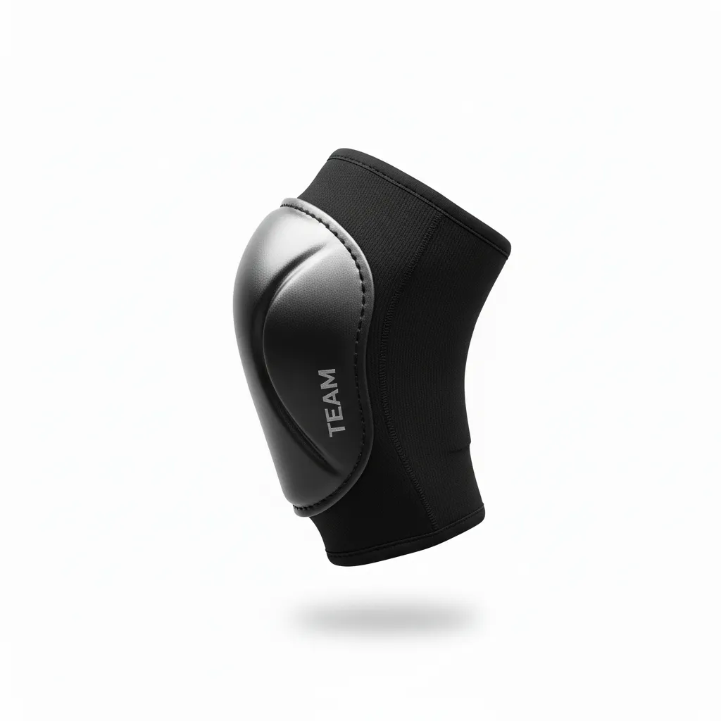 Custom Volleyball Knee Pads - Black, Silver - Knee Pads Metallic Fade - Side View - HAMCO Sports Inc.