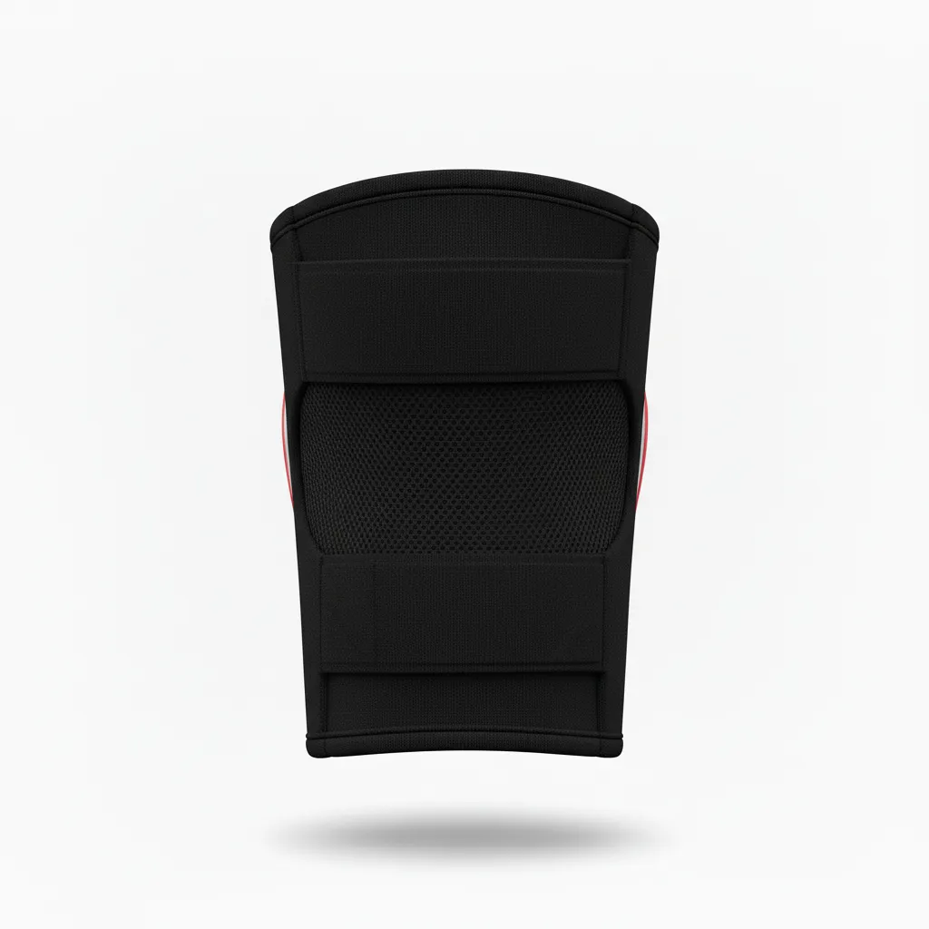 Custom Volleyball Knee Pads - Red, Black - Knee Pads Cardinal Slash Design - Back View - HAMCO Sports Inc.