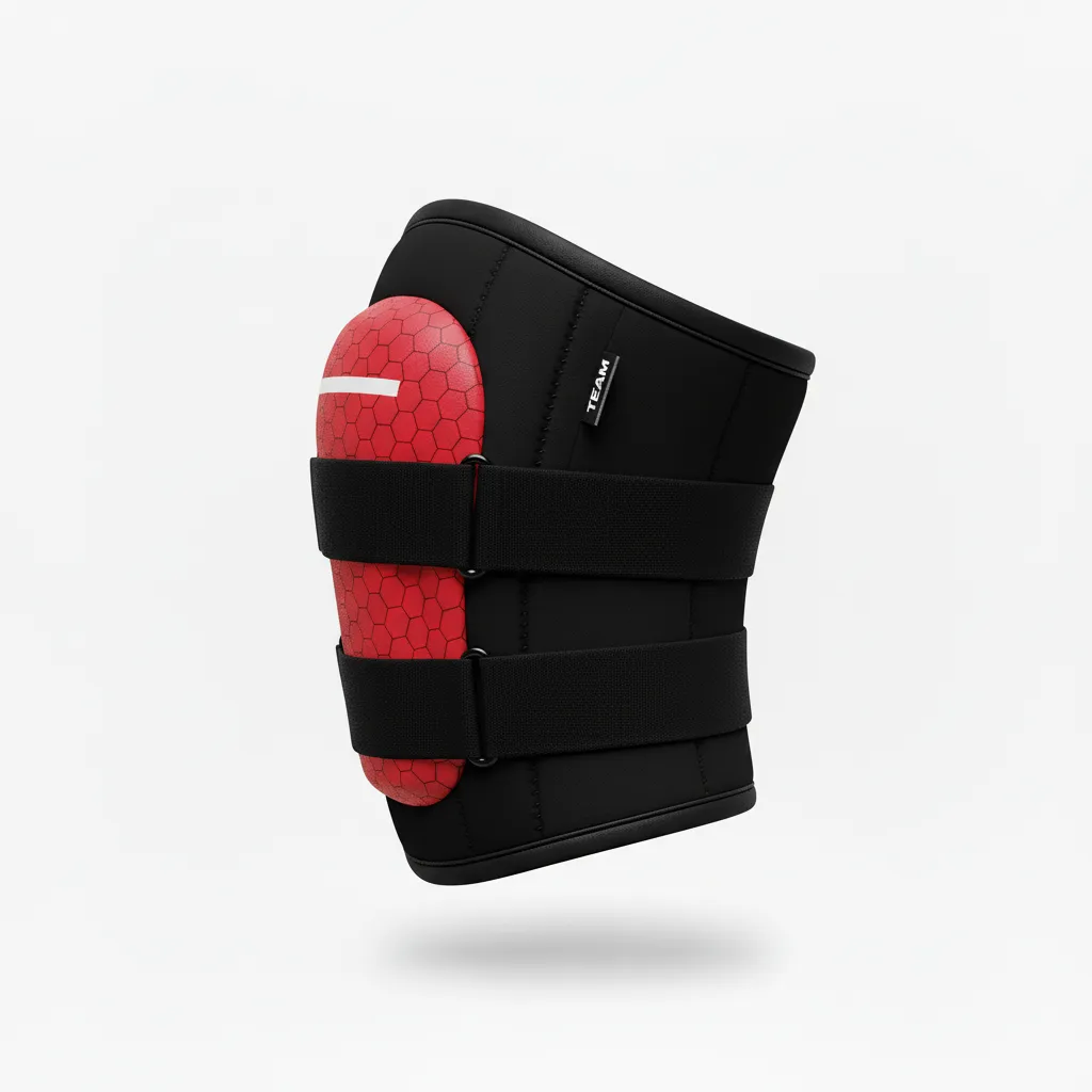 Custom Volleyball Knee Pads - Red, White - Knee Pads Cardinal Minimalist Accent - Side View - HAMCO Sports Inc.
