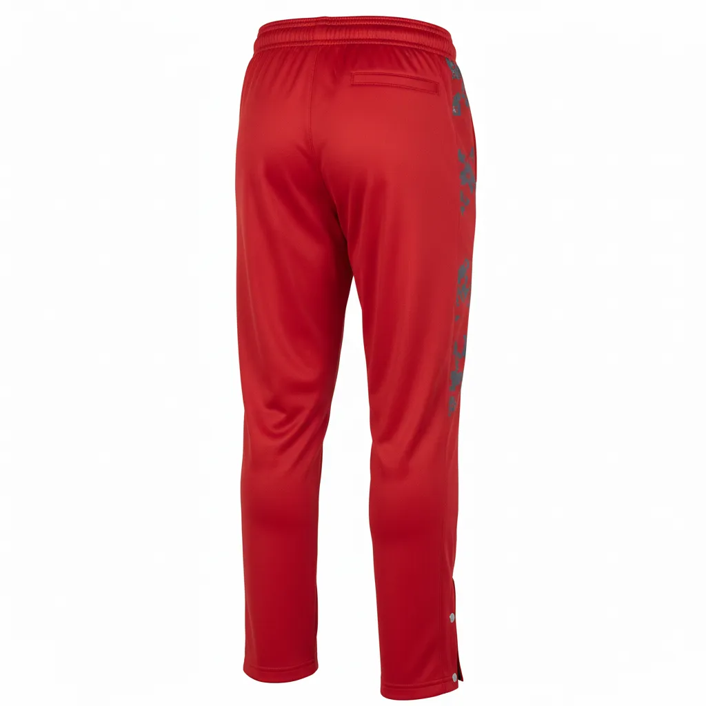 Custom Volleyball Sweat Pant - Red, Grey - Warmup Pants Athletic Camo Pattern - Back View - HAMCO Sports Inc.