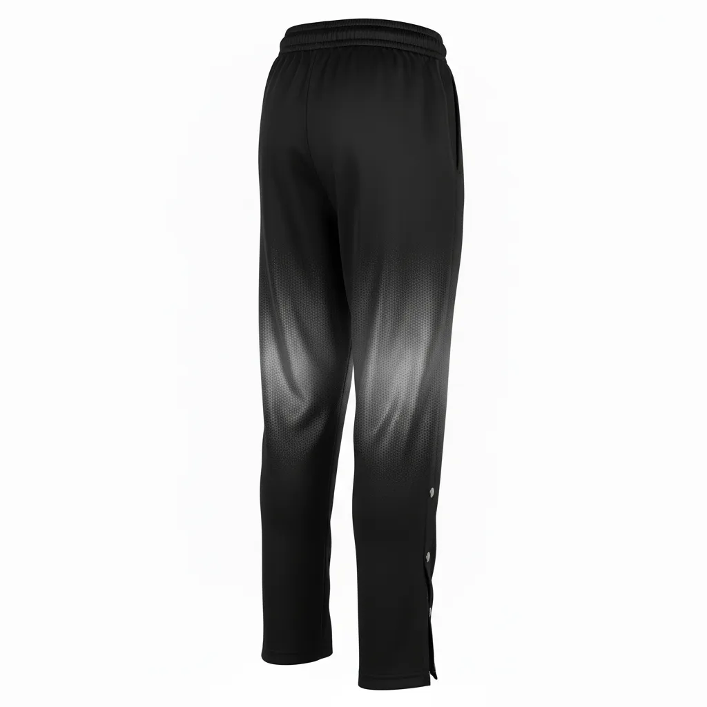 Custom Volleyball Sweat Pant - Black, Silver - Warmup Pants Metallic Fade - Back View - HAMCO Sports Inc.
