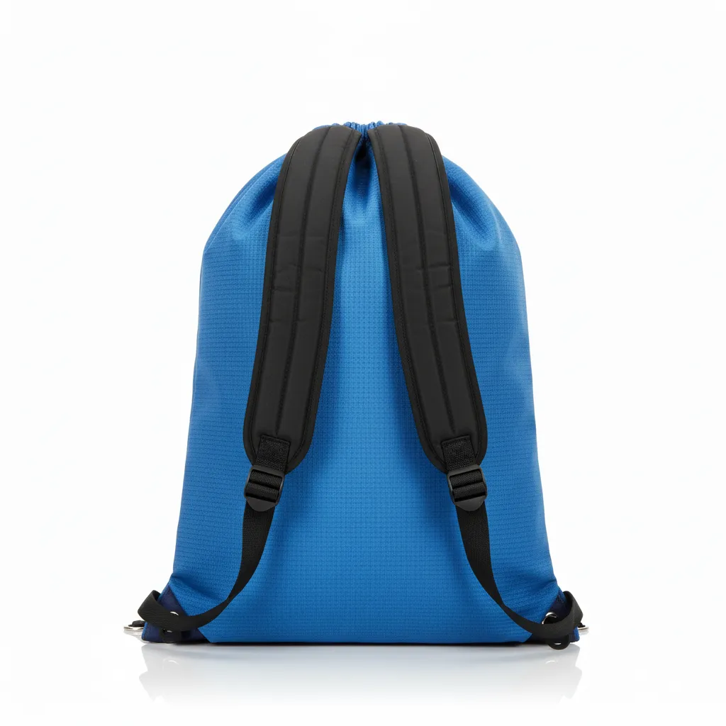 Custom Wrestling Cinch Bag - Blue, Navy - Cinch Bag Columbia Front Panel - Back View - HAMCO Sports Inc.