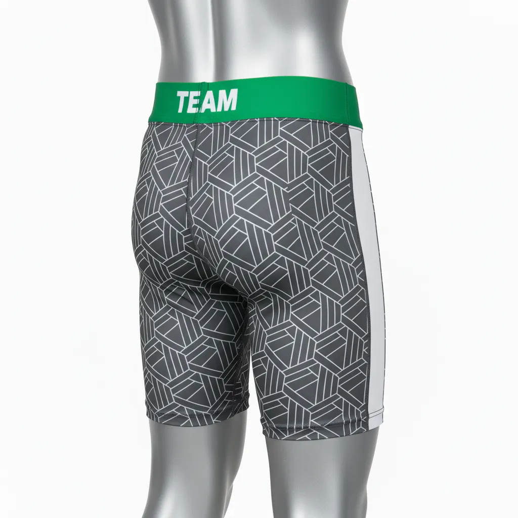 Custom Wrestling Compression Shorts - White - Compression Shorts Charcoal Panel - Front View - HAMCO Sports Inc.