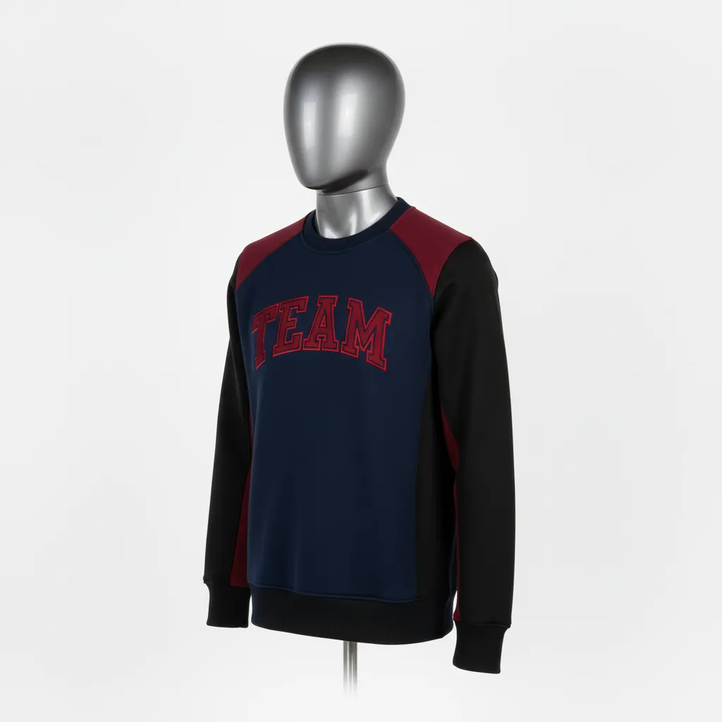 Custom Wrestling Crewneck Sweatshirt - Black, Red - Crewneck Sweatshirt Raglan Sleeve - Front View - HAMCO Sports Inc.