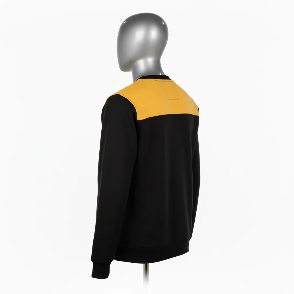 Custom Wrestling Crewneck Sweatshirt - Black, Gold - Crewneck Sweatshirt Vegas Shoulder Stripe - Back View - HAMCO Sports Inc.