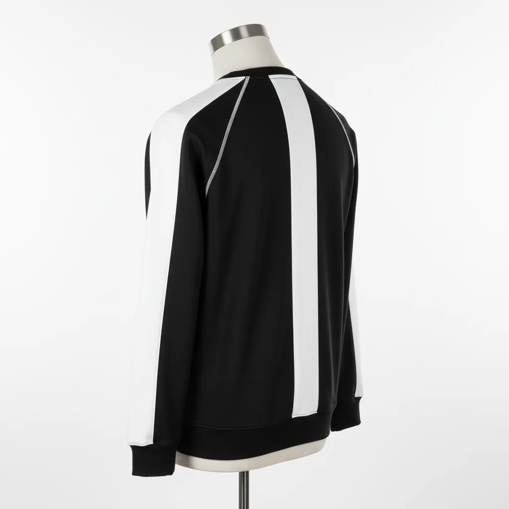 Custom Wrestling Crewneck Sweatshirt - Black, White - Crewneck Sweatshirt Raglan Sleeve - Back View - HAMCO Sports Inc.