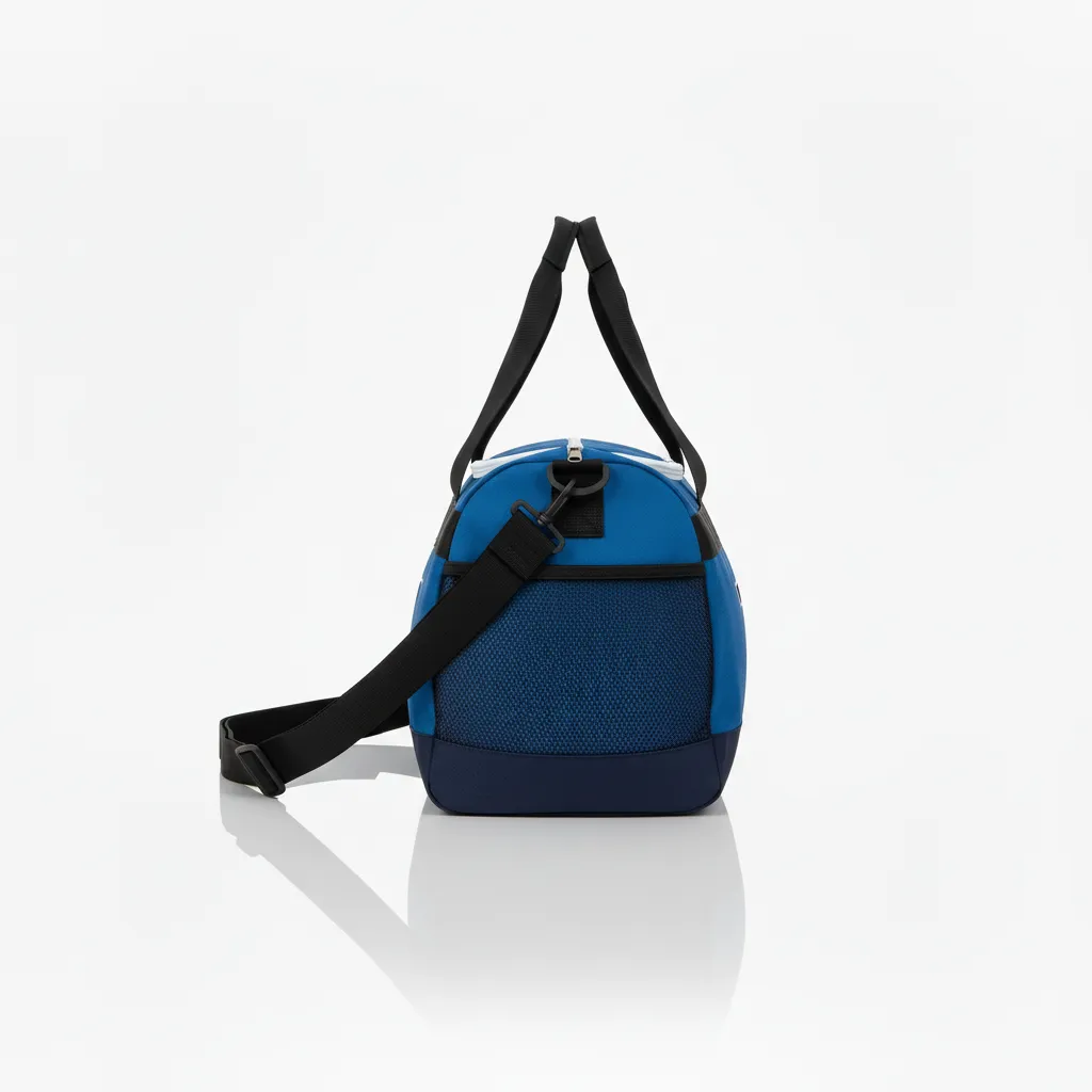 Custom Wrestling Duffle Bag - Blue, Navy - Duffle Bag Columbia Side Panel - Side View - HAMCO Sports Inc.